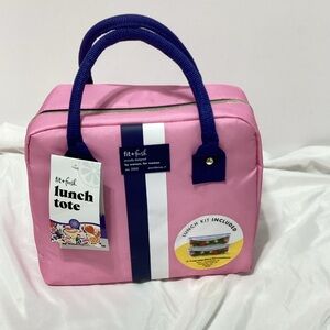 Fit + Fresh Pink Lunch Tote With Containers Insulated Lunch Bag NWT